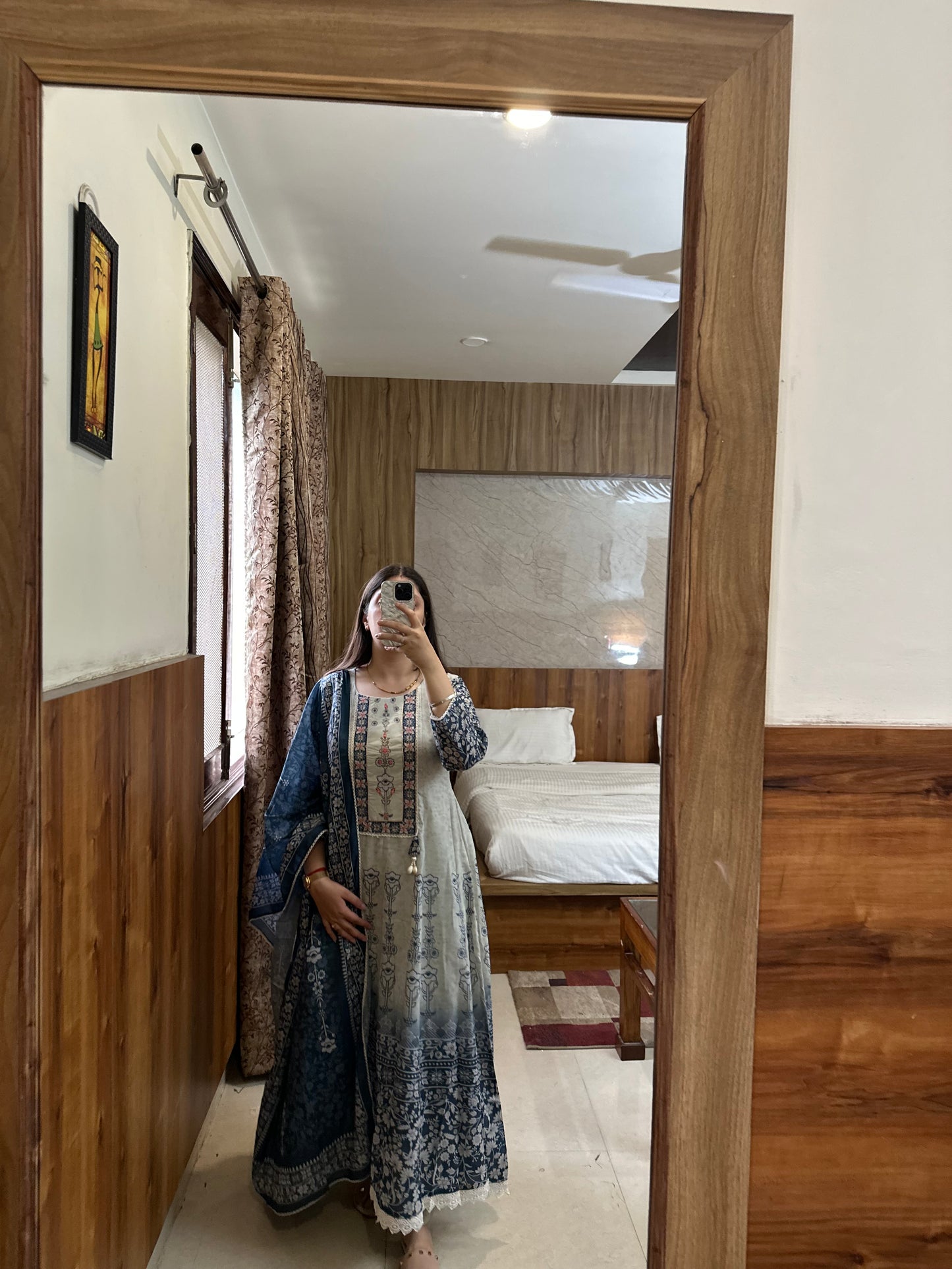 Indigo Ombre Anarkali Set