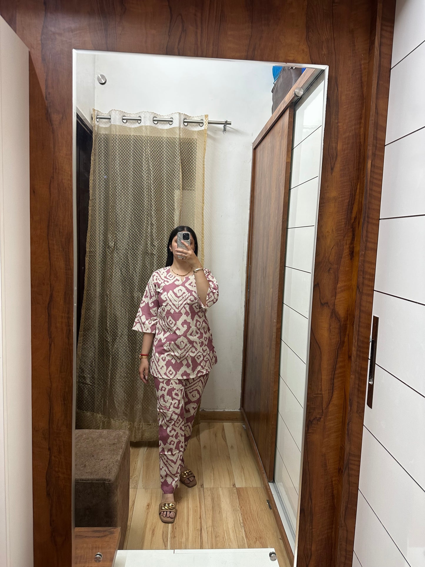 Rose Ikat Print Cotton Coord Set