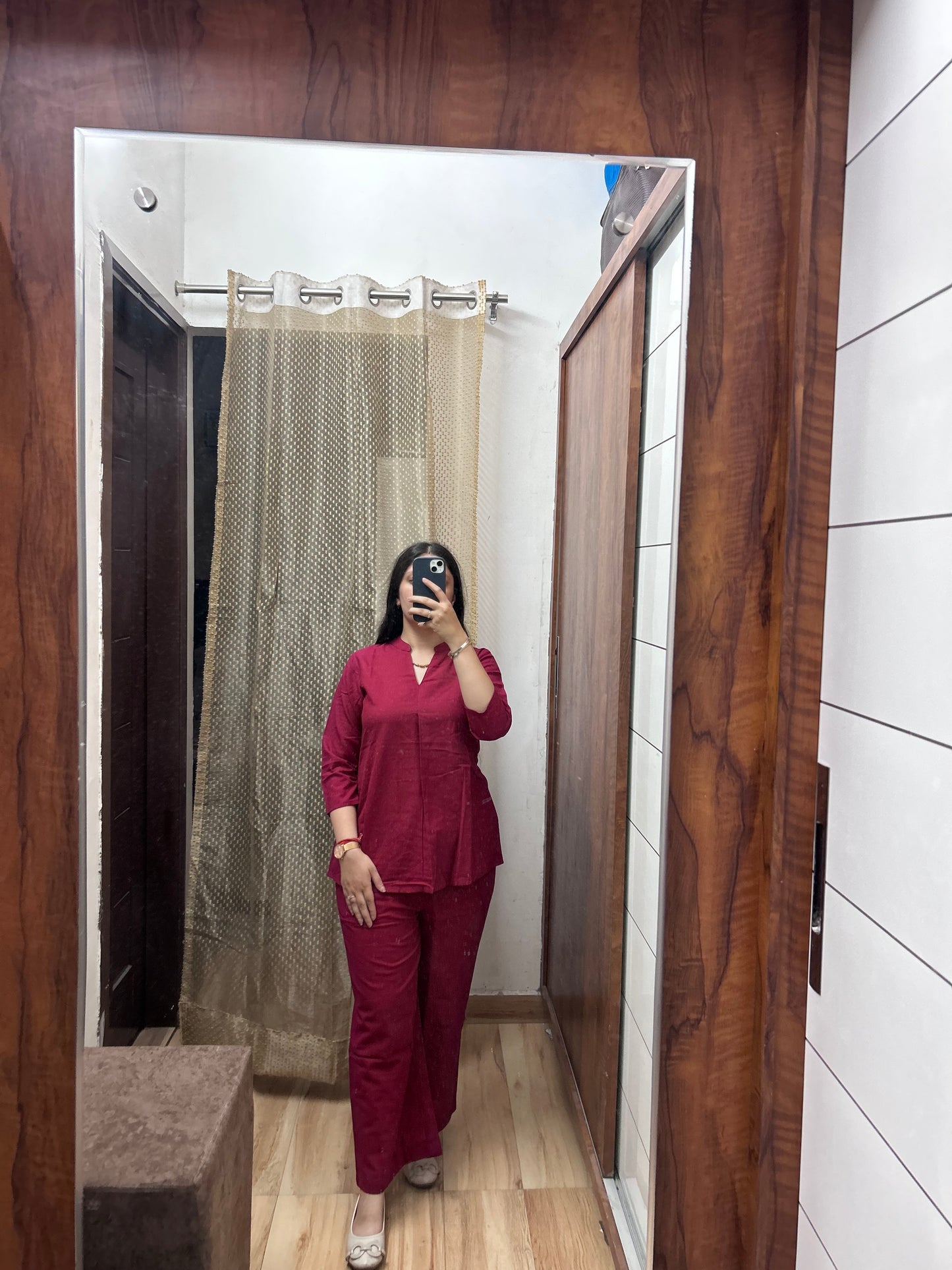 Elegant Maroon Solid Co-Ord Set