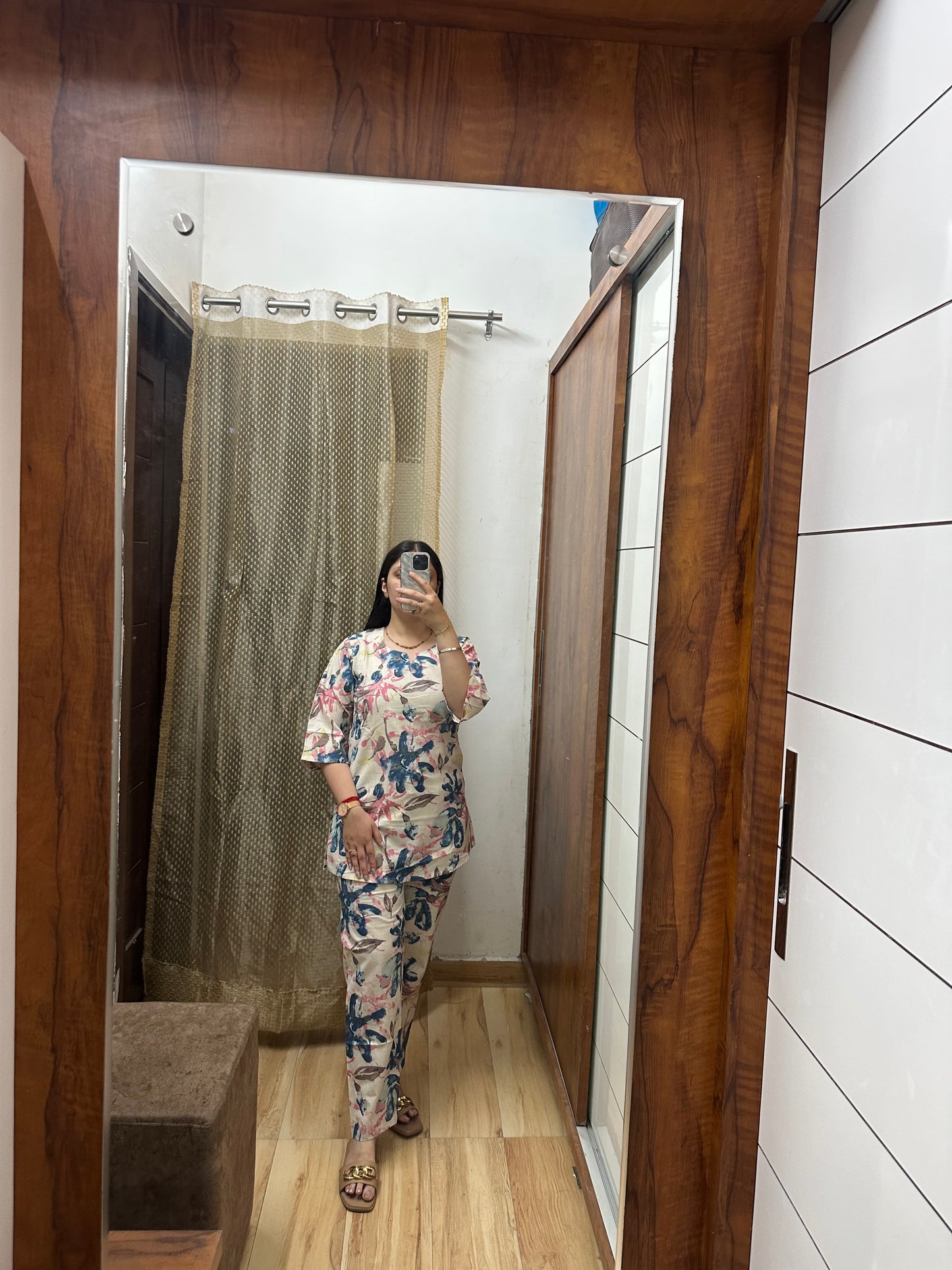 Dusty Rose Ikat Coord Set – Pure Cotton Comfort Wear