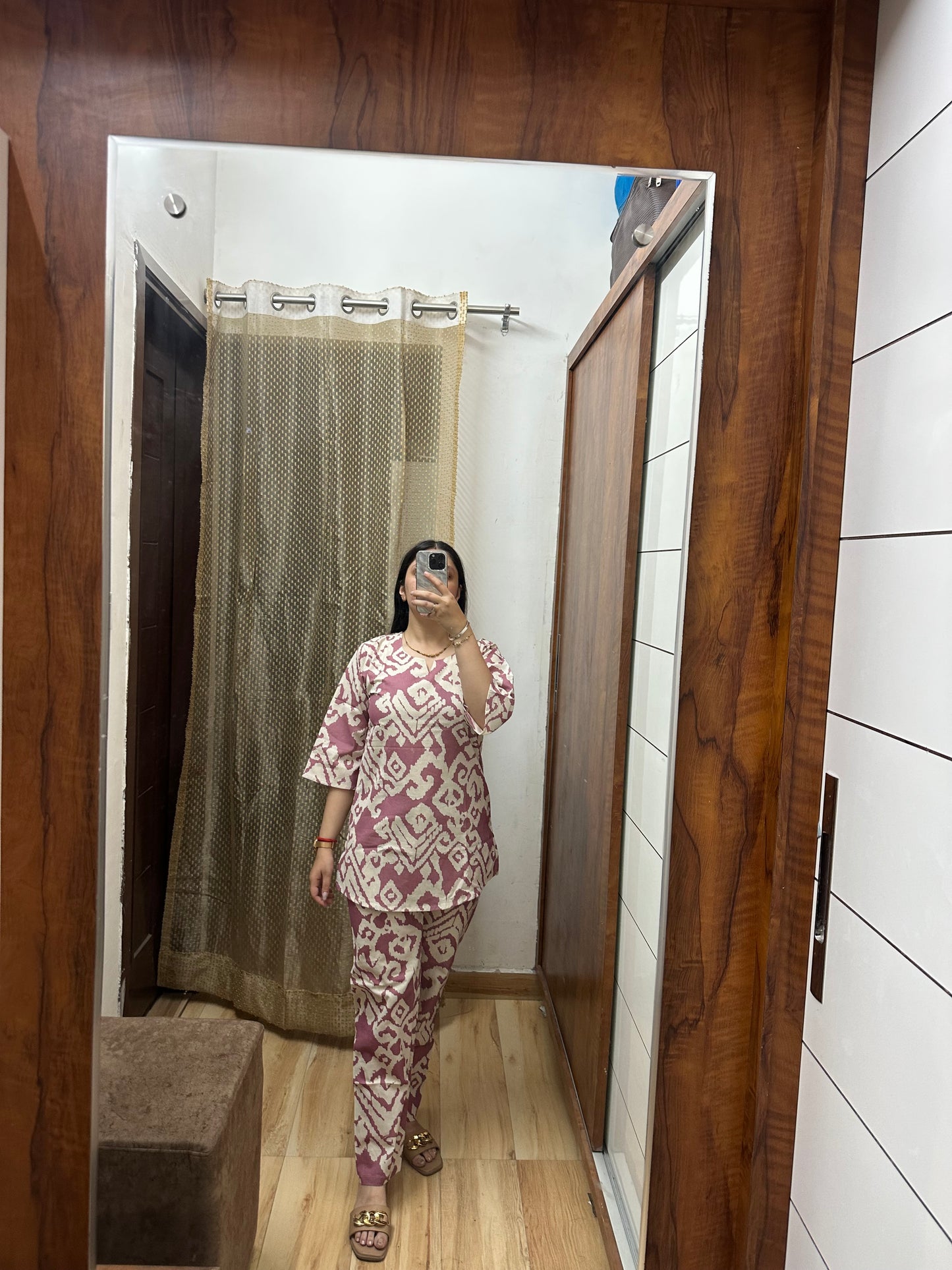 Rose Ikat Print Cotton Coord Set