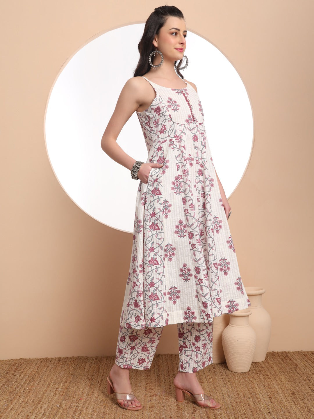 Ivory Blossom Cotton 3-Piece Suit Set