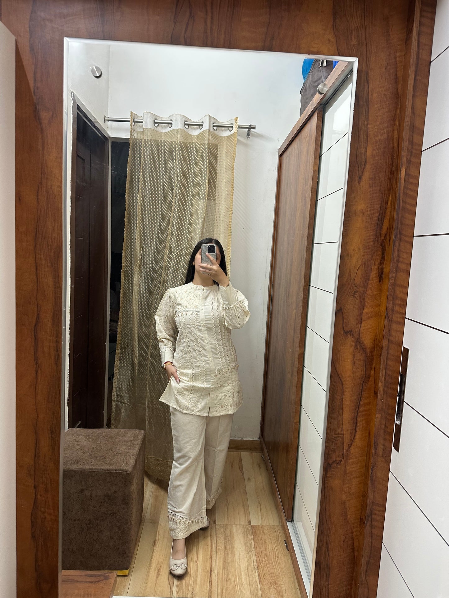Ivory Elegance Embroidered Co-ord Set