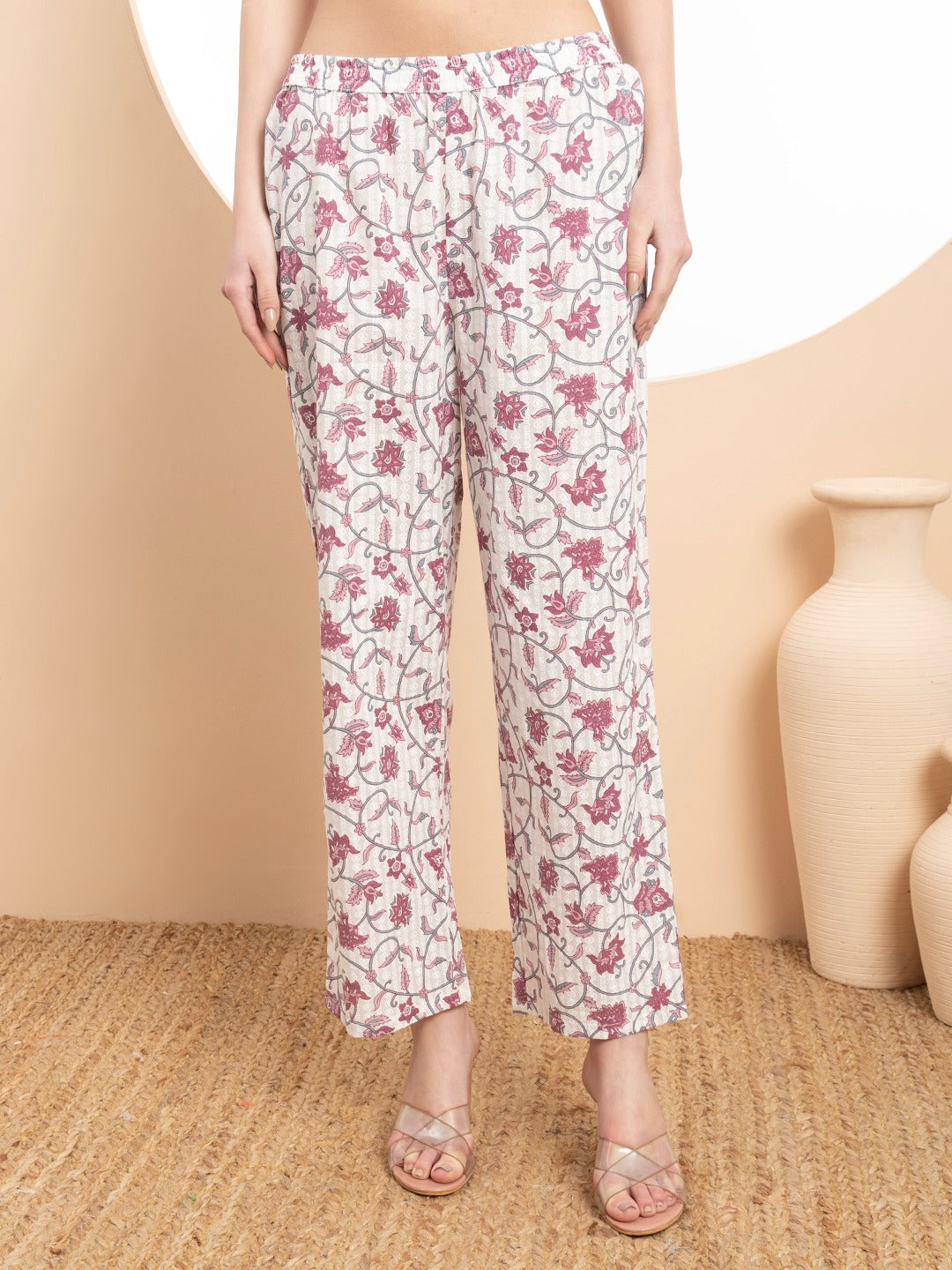 Ivory Blossom Cotton 3-Piece Suit Set