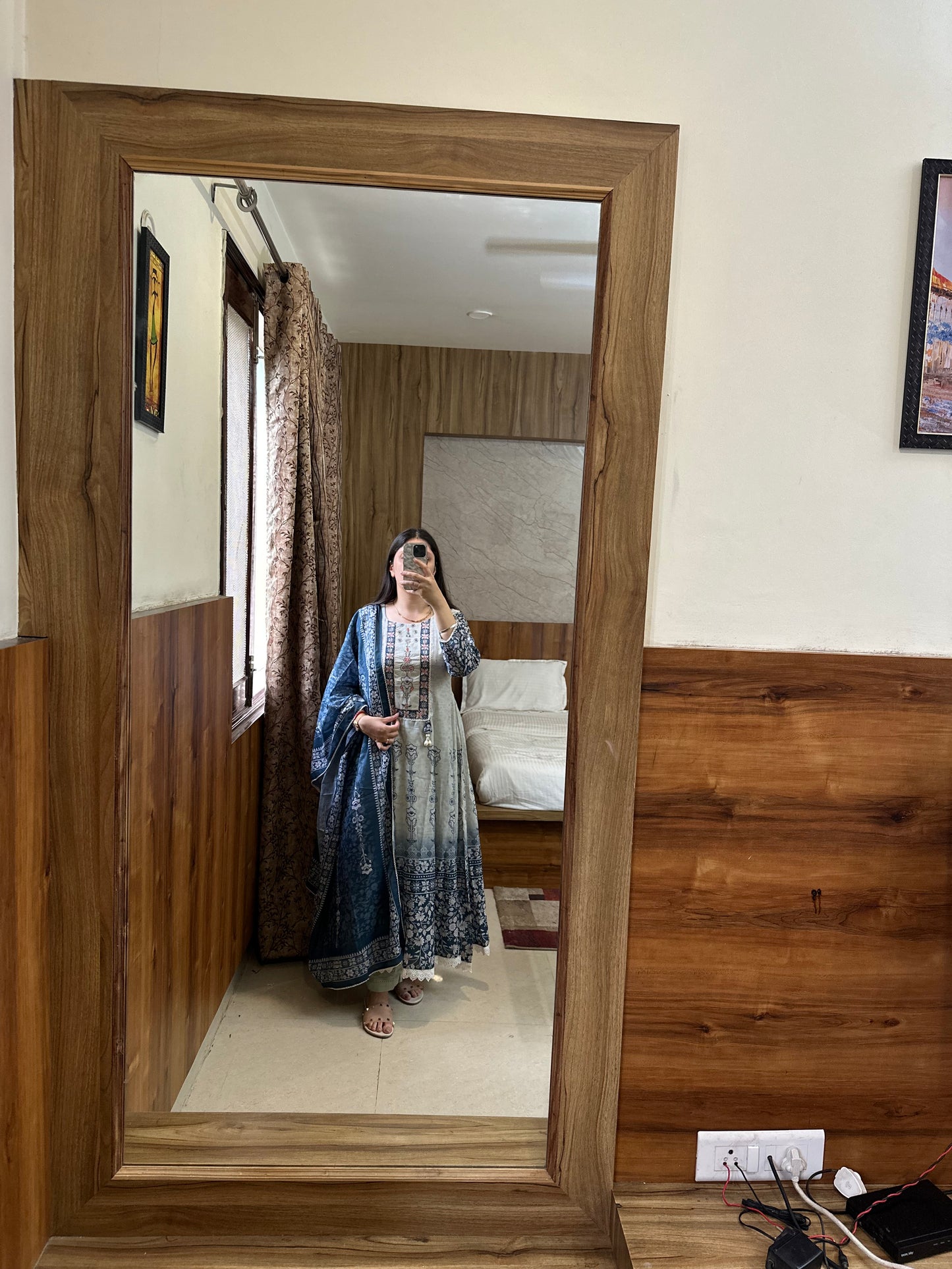 Indigo Ombre Anarkali Set