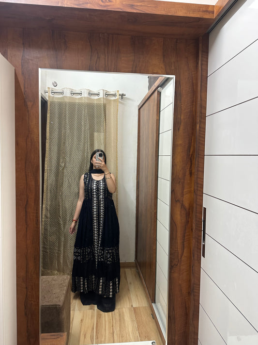 Navy Dream Anarkali Set