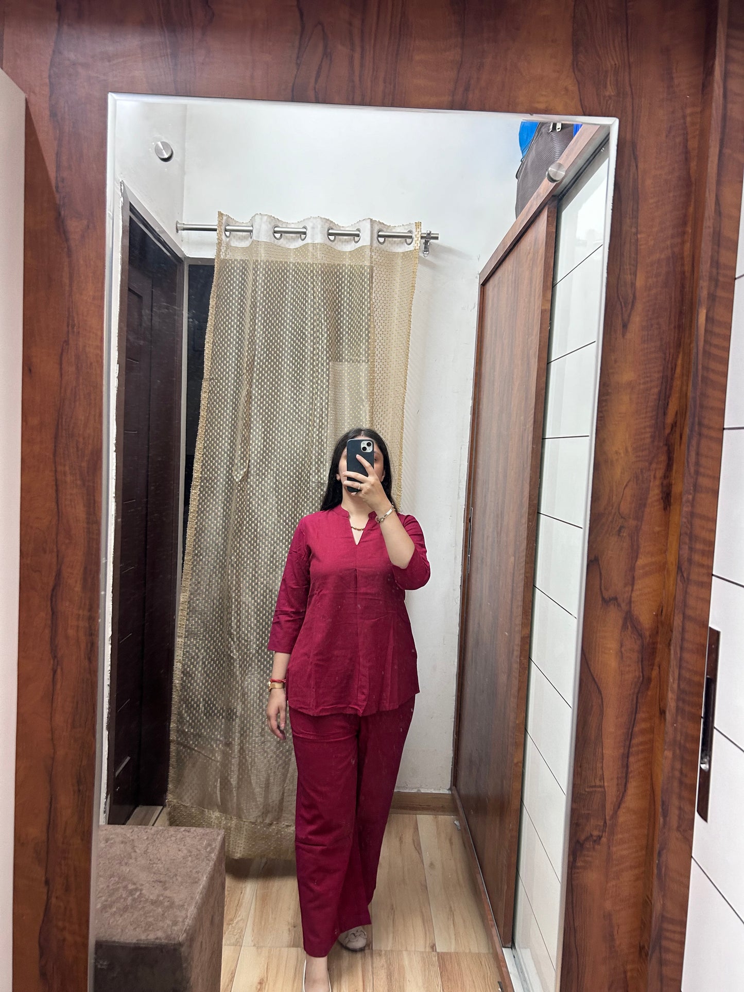 Elegant Maroon Solid Co-Ord Set