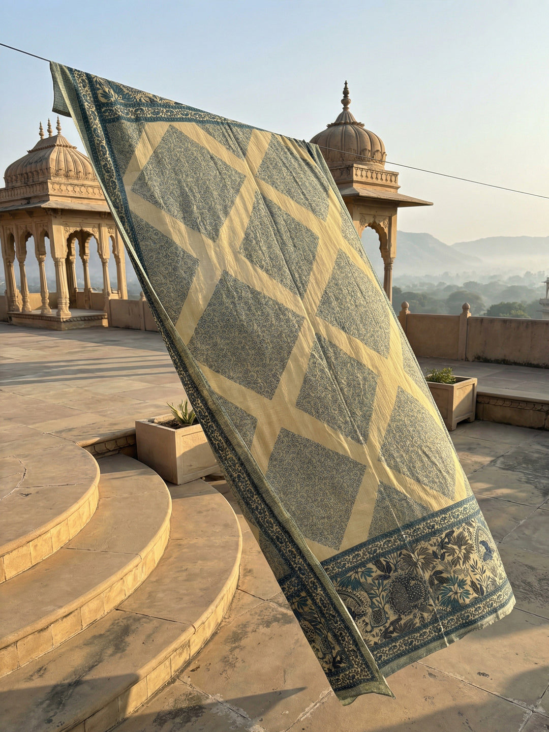 Teal Cotton Anarkali Suit Set for Women