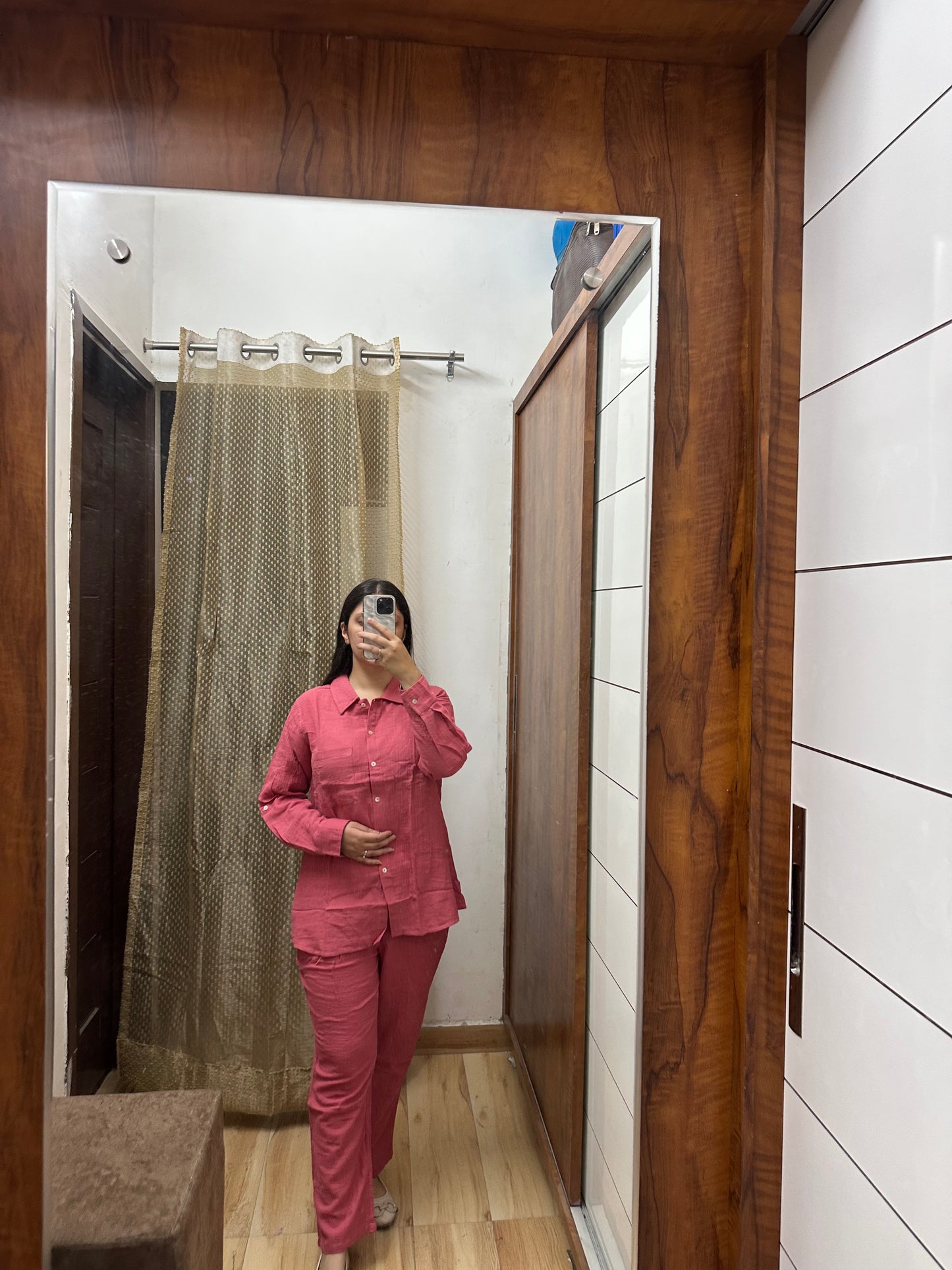 Solid Pink Cotton Coord Set for Women | Casual Summer Wear | Vaani Sethi Collection